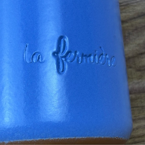 La Fermiere Glazed Terra Cotta Yogurt Pots Planters Periwinkle Blue - Set of 7 - Picture 2 of 6